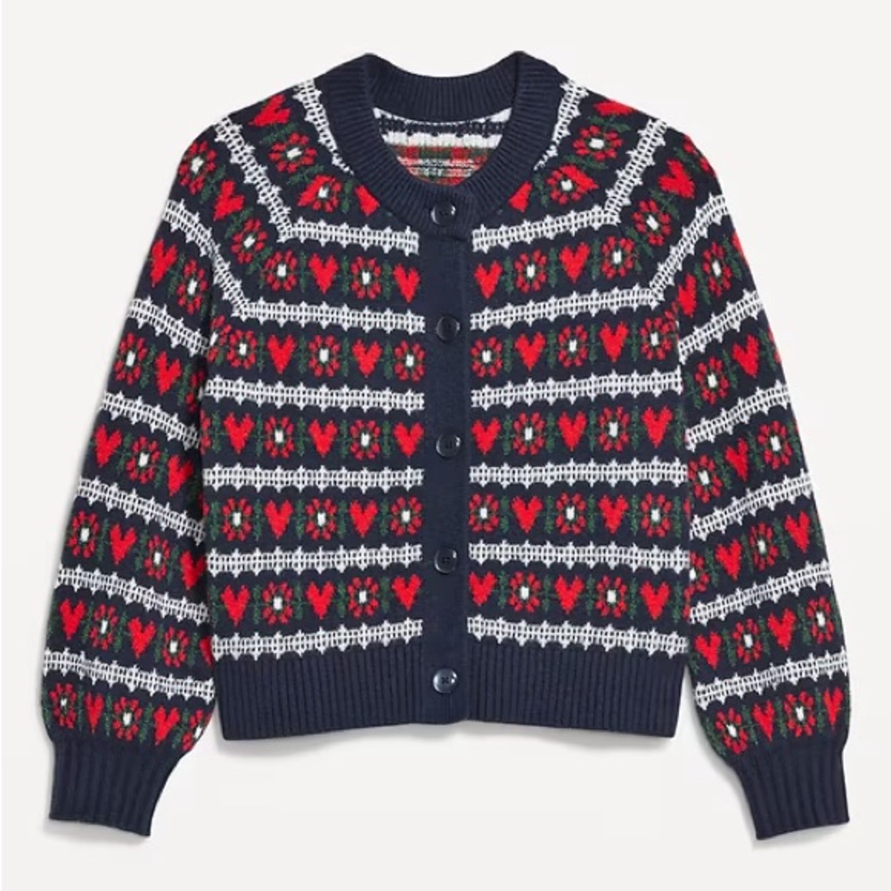SoSoft Crew-Neck Printed Cardigan Sweater